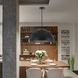 Half Round LED 31.5 inch Sand Black Pendant Ceiling Light